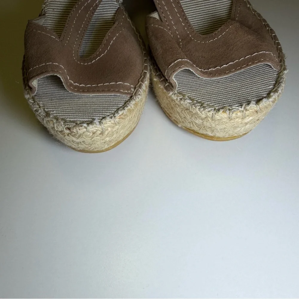 Vidorreta Taupe Espadrille Wedge Sandals Sz 40 (10) made in Spain Summer